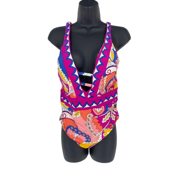 Trina Turk Sevilla V Plunge one piece swimsuit - Picture 3 of 7